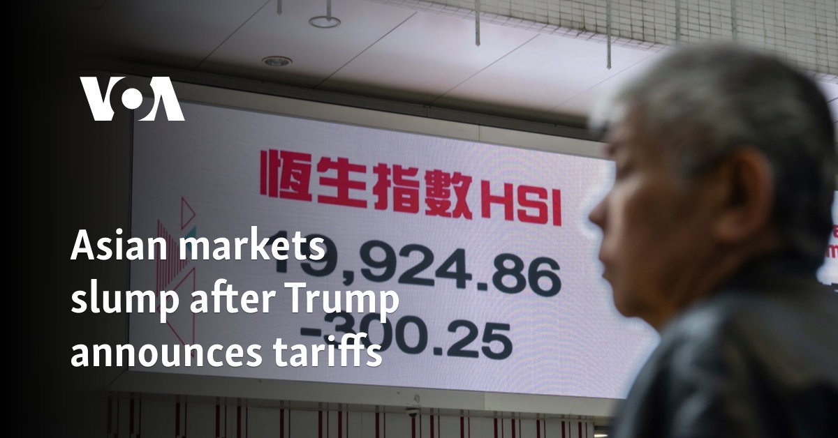 Asian markets slump after Trump announces tariffs