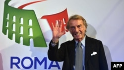 Luca Cordero di Montezemolo, Rome's bid chairman for the 2024 Olympics poses after the unveiling ceremony of Rome's logo on Dec. 14, 2015. 