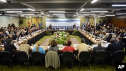 Los líderes del Mercosur se reunieron en el palacio de Itamaraty, en Brasilia.