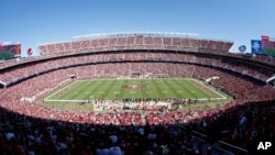 FILE -A general view of Levi's Stadium during a NFL football game between the San Francisco 49ers and the Kansas City Chiefs in Santa Clara, California.