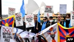 지난 6월 호주 시드니에서 2022 베이징 동계올림픽 보이콧을 요구하는 집회가 열렸다.