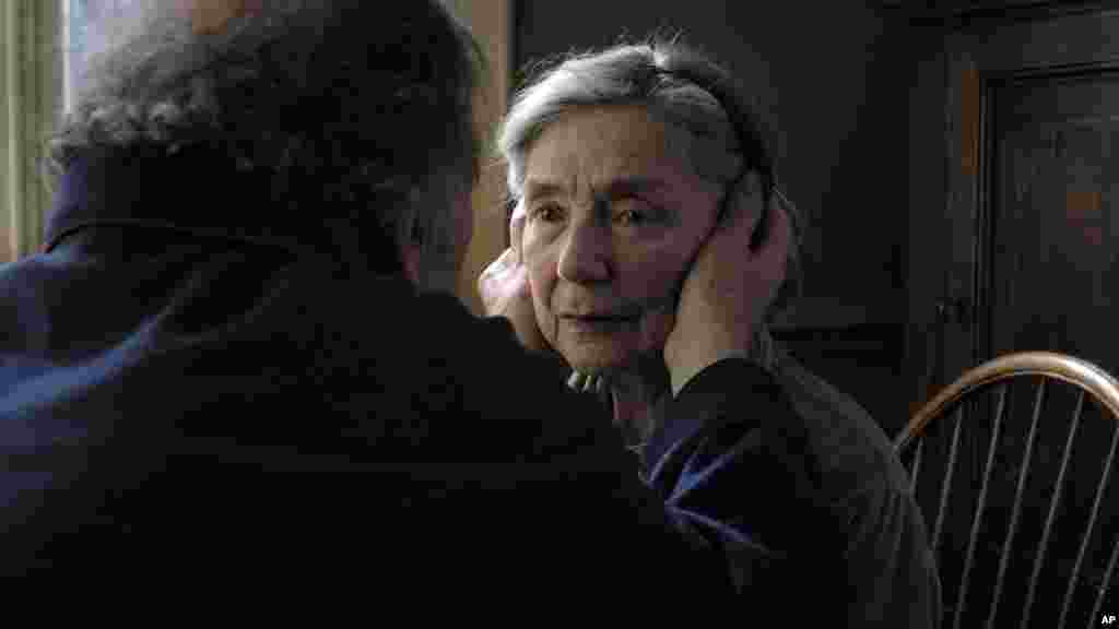 This image released by Sony Pictures Classics shows Emmanuelle Riva in a scene from "Amour."