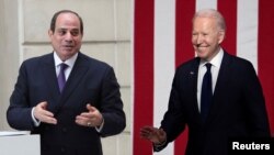 FILE: Egyptian President Abdel Fattel al-Sisi (L) and U.S. President Joe Biden (R)