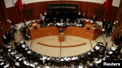Los senadores mexicanos aprobaron por unanimidad un pronunciamiento que pide al presidente Enrique Peña Nieto suspender temporalmente la cooperación de seguridad e inmigración con EE.UU. tras la decisión de Donald Trump de militarizar la frontera.