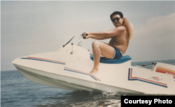 FILE - Kim Jong Nam rides on water skiing at Wonsan beach in 1987. (Source: Imogen O’Neil/The Golden Cage: Life with Kim Jong Il, A Daughter’s Story.)