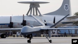 Predator B unmanned aircraft taxis at the Naval Air Station in Corpus Christi, Texas. (File photo)