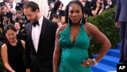 Serena Williams attends The Metropolitan Museum of Art's Costume Institute benefit gala in New York with Alexis Ohanian.