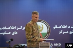 U.S. Army General John Nicholson arrives ahead of a press conference in Kabul, Afghanistan, Nov. 20, 2017.