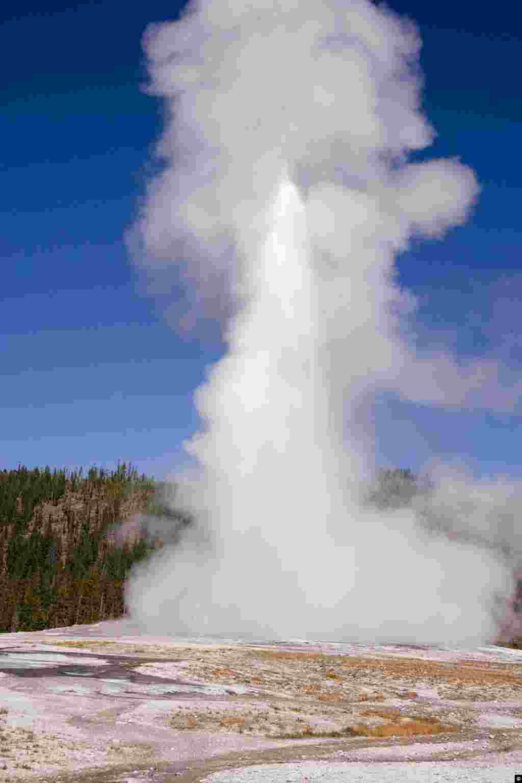 Old Faithful Geyser at Yellowstone National Park, Wyoming. (Carol M. Highsmith, Library of Congress Collection)