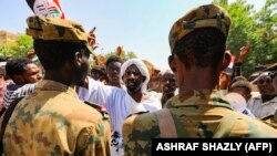 Sudanese protesters in Khartoum