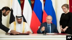 Наследный принц Абу-Даби Мухаммед бен Заид Аль Нахайян и Владимир Путин