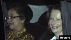 Meneg PPN/Kepala Bappenas Armida Alisjahbana saat mendampingi PM Australia, Julia Gillard, di Jakarta. (Photo: Reuters)