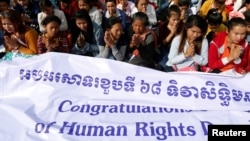 FILE - People gather at Freedom Park during a Human Rights Day celebration in Phnom Penh, Cambodia, on December 10, 2016. REUTERS/Samrang Pring