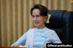 နိုင်ငံတော် အတိုင်ပင်ခံပုဂ္ဂိုလ် ဒေါ်အောင်ဆန်းစုကြည် (ဓာတ်ပုံ - Myanmar State Counsellor Office)
