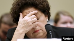 US Office of Personnel Management (OPM) Director Katherine Archuleta testifies before a House Committee hearing on the OPM data breach, on Capitol Hill in Washington, June 16, 2015.