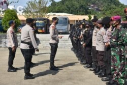 Gelar pasukan di Jayapura pada hari Jumat (24/9) untuk mengamankan PON. (Courtesy: Polda Papua)