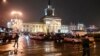 Interior Ministry members stand guard in front of the train station where a bomber detonated explosives in Volgograd, Dec. 29, 2013. 