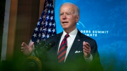 Tổng thống Mỹ Joe Biden phát biểu tại Thượng đỉnh Khí hậu trực tuyến từ Toà Bạch Ốc ngày 22/4/21.
