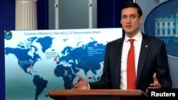 Tom Bossert, homeland security adviser to President Donald Trump, holds a press briefing to about North Korea, at the White House in Washington, December 2017.
