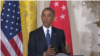 باراک اوباما در کنفرانس خبری با نخست وزیر سنگاپور 