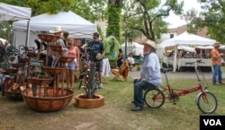 Arts promoter Frank Maguire in the main square of Santa Fe.