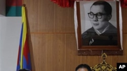 Forty-one parliamentarians were sworn in by the Tibetan interim speaker Pema Jugney for the 15th Tibetan parliament in Dharmsala, India, Monday, June 30, 2011.