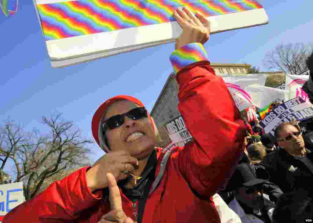 Манифестации сторонников и противников однополых браков в Вашингтоне