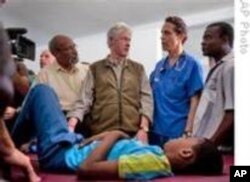 Former U.S. President and U.N. Special Envoy for Haiti Bill Clinton visits after the earthquake.
