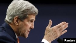 FILE - U.S. Secretary of State John Kerry testifies before a House Appropriations subcommittee in Washington, Feb. 24, 2016. 