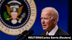 USA, Washington, U.S. President Joe Biden delivers remarks on the political situation in Myanmar