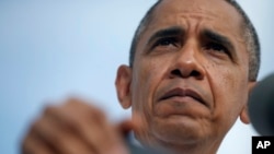 바락 오바마 미국 대통령이 3일 메릴랜드주 락빌의 한 건설 현장에서 연방정부 폐쇄에 대한 입장을 밝혔다.