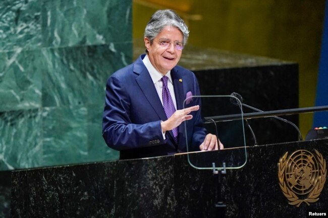 El presidente de Ecuador, Guillermo Lasso, habla a líderes del mundo en la recién teminada 76 Asamblea General de la ONU.
