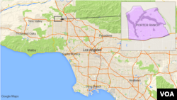 Map of Porter Ranch in Los Angeles area, where a gas leak has been sickening some residents and causing the large-scale release of methane.