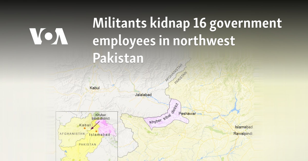 Militants kidnap 16 government employees in northwest Pakistan