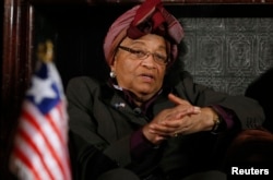 FILE - Liberian President Ellen Johnson-Sirleaf.
