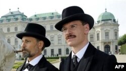 Viggo Mortensen plays Sigmund Freud, left, and Michael Fassbender plays Carl Jung in the film "A Dangerous Method."