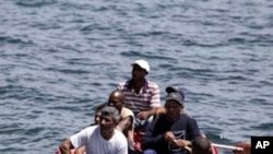 Cubans trying to migrate illegally to the US on a foam raft float are stopped by Coast Guard, (File)