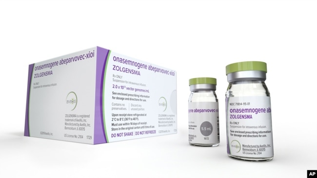 This photo provided by Novartis shows Zolgensma. The one-time gene therapy developed by Novartis, Zolgensma, will cost $2.125 million. It treats a rare condition called spinal muscular atrophy, or SMA. (Novartis via AP)