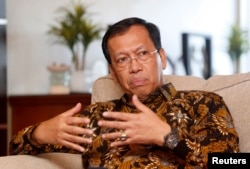 Robert Pakpahan, direktur jenderal pajak, Kementerian Keuangan, dalam wawancara dengan Reuters, di Jakarta, 3 April 2018.