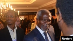 Kofi Annan after launching the 2012 African Progress Report during the World Economic Forum on Africa, Addis Ababa, May 11, 2012.