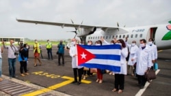 MARTINIQUE – Delegation of Cuban doctors arrive at the Martinique-Aime-Cesaire airport in Le Lamentin, near Fort-de-France, on the French Caribbean island of Martinique, as part of a medical assistance programme amid the COVID-19 pandemic. Photo taken on on June 26, 2020.