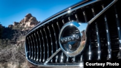 The Volvo logo is seen on a Volvo V90 Cross Country model automobile. (Volvo)