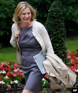 Justine Greening, Secretary of State for Education, Minister for Women and Equalities arrives for a cabinet meeting after the general election in London, June 12, 2017.