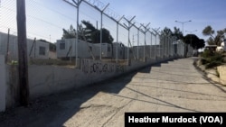 Bekas kamp pengungsi di Lesbos, Yunani yang kini menjadi tempat penahanan bagi para migran yang baru datang, sebelum dideportasi (2/4).