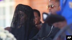 Widow Grace Mugabe attending funeral procession of the late former Zimbabwean president Robert Mugabe.