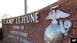 Le Camp Lejeune est une base de l’'United States Marine Corps' située à Jacksonville en Caroline du Nord aux États-Unis, le 19 mars 2013.