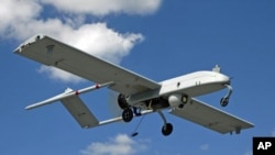 An unarmed U.S. 'Shadow' drone is pictured in flight in this undated photograph (File Photo)