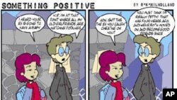 Randy K. Milholland quit his job to work fulltime on his Web comic strip, 'Something Positive.'