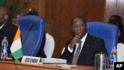 Ivory Coast President Alassane Ouattara, is also chairman of the authority of the Economic Community of West African States. (file photo).