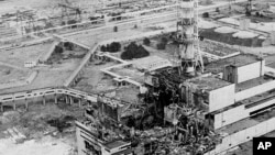 Photo de la centrale nucléaire de Tchernobyl en avril 1986.